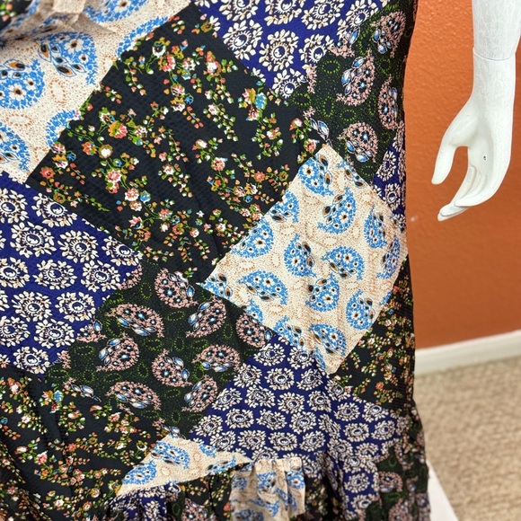 Maeve Anthropologie Maxi Dress Halter Paisley Patchwork Katrina S Large. E8 - Picture 4 of 15